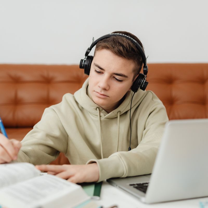 Student doing A-Level revision