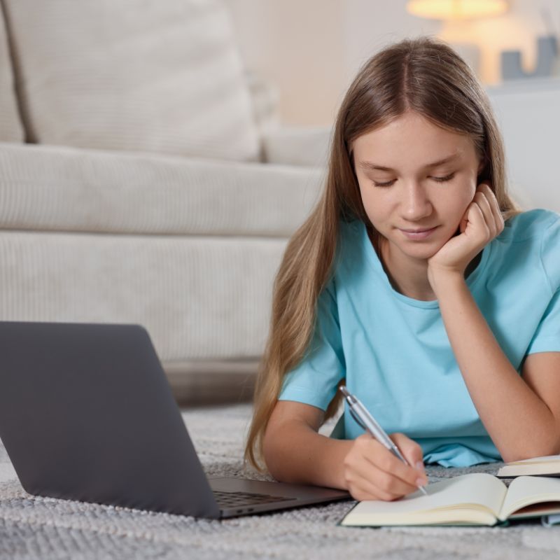 Student preparing for GCSE exams
