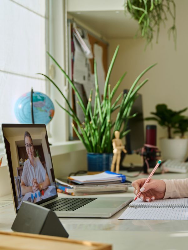 Student studying maths and physics with tutor support
